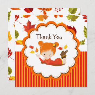 Garota Adorável De Outono Pinta Obrigado