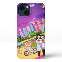 Garota Anime Fofa em Paisagem Cênica