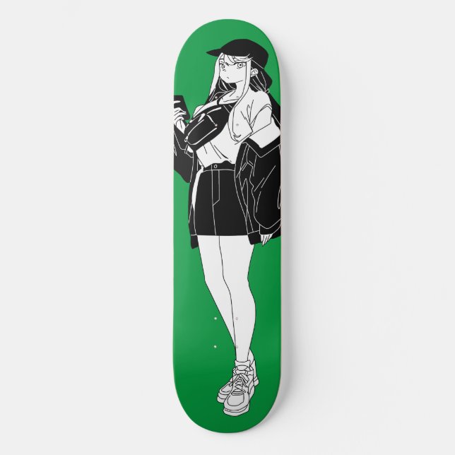 Garota Anime Na Cidade Do Skateboard (Frente)