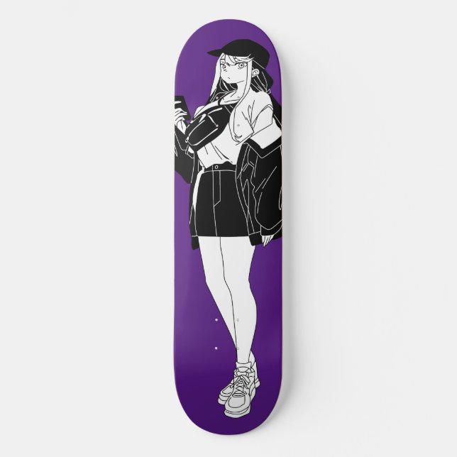 Garota Anime Na Cidade Do Skateboard (Frente)