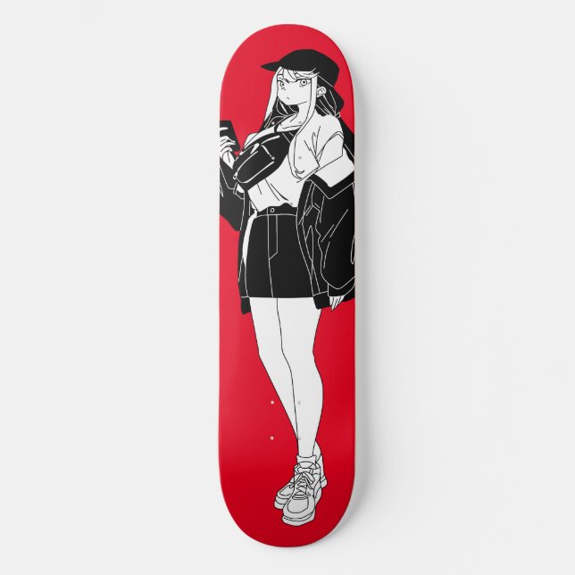 Garota Anime Na Cidade Do Skateboard (Frente)