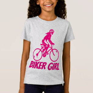 GAROTA BIKER, CRIANÇAS BICICLETA T-shirts e boias