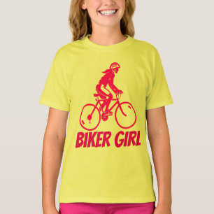 GAROTA BIKER, CRIANÇAS BICICLETA T-shirts e capuze