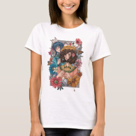Garota Boho com Camiseta Floral