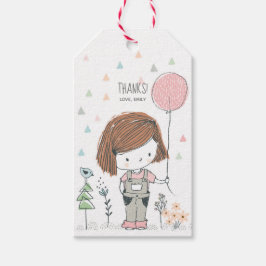 Garota Bonita Aniversário Obrigado Etiquetas favor