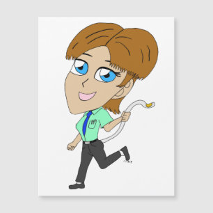 garota chibi com um ímã de cauda