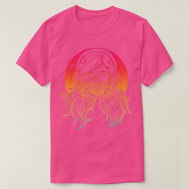 Garota Colorida de Animação com Camiseta Premium d (Frente do Design)
