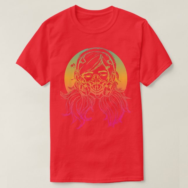 Garota Colorida de Animação com Camiseta Premium d (Frente do Design)