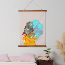 Garota com guarda-chuva no Desenho Eólico