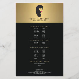 Garota com Lashes no Folheto de Beleza Dourada