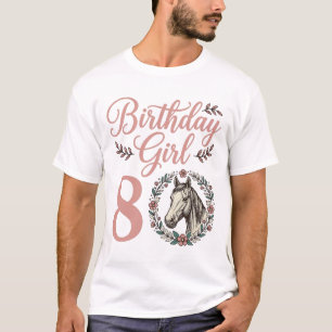 Garota de Aniversário 8 Desenho de Camisa Floral V