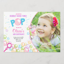 Garota de aniversário do POP Convite de aniversári