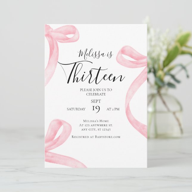 Garota de Convite de Aniversário do 13 de Coquette (Em pé/Frente)