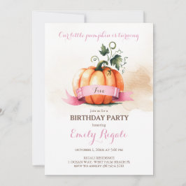 Garota de Convite de Aniversário para 5 de Abóbora