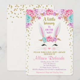 Garota de convite para chá de fraldas de Bunny