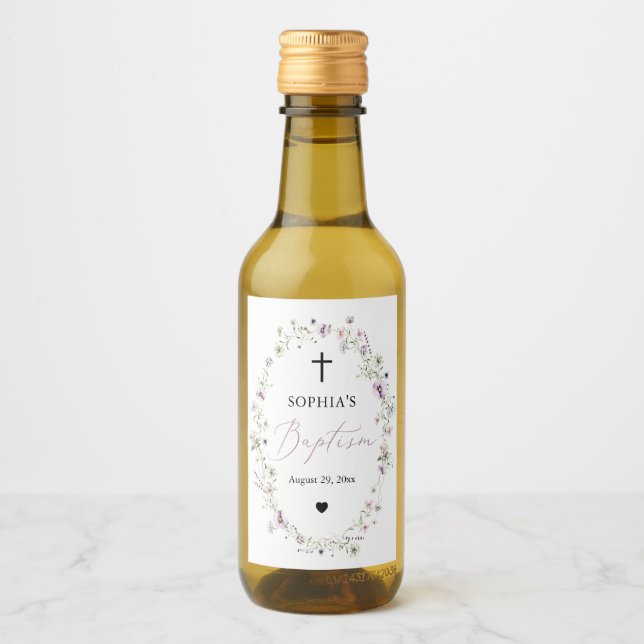 Garota de Flor Selvagem Batismo Mini Rótulos de Ga (Frente)