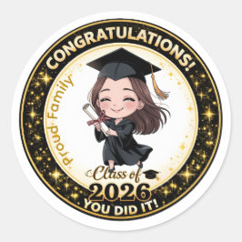 Garota de Formatura Turma de 2026 Adesivo