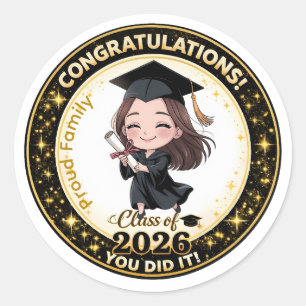 Garota de Formatura Turma de 2026 Adesivo