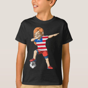Garota de futebol Dabbing Libéria Camisa Liberiana