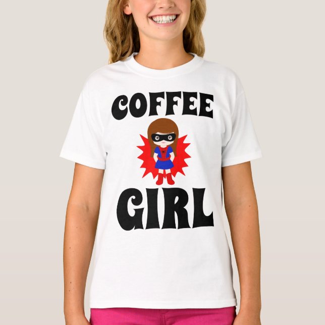 GAROTA DO CAFÉ, T-shirts Engraçadas (Frente)