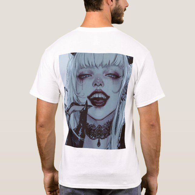 Garota do Sorriso Assustadora com T-Shirt de Cabel (Verso)