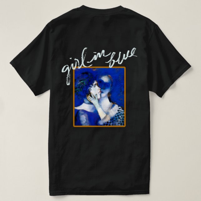 GAROTA EM T-SHIRT AZUL UNISEX (Verso do Design)