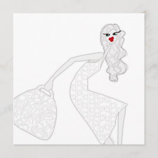 Garota Feliz Dançando Glam Cartão para Colorir