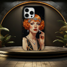 Garota Flapper Art Déco Elegante