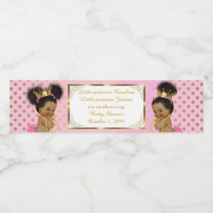 Garota gêmea do rótulo da garrafa d'água, africana