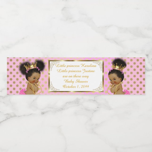 Garota gêmea do rótulo da garrafa d'água, africana (Rótulo Único)