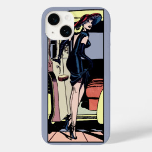Garota Glamourosa de Táxi Antigo Pin-up Retro