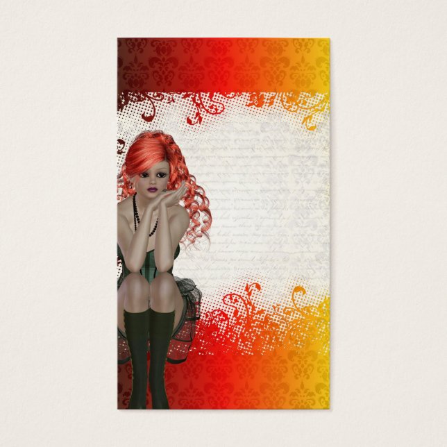 Garota gótico de cabeça vermelha (Frente)