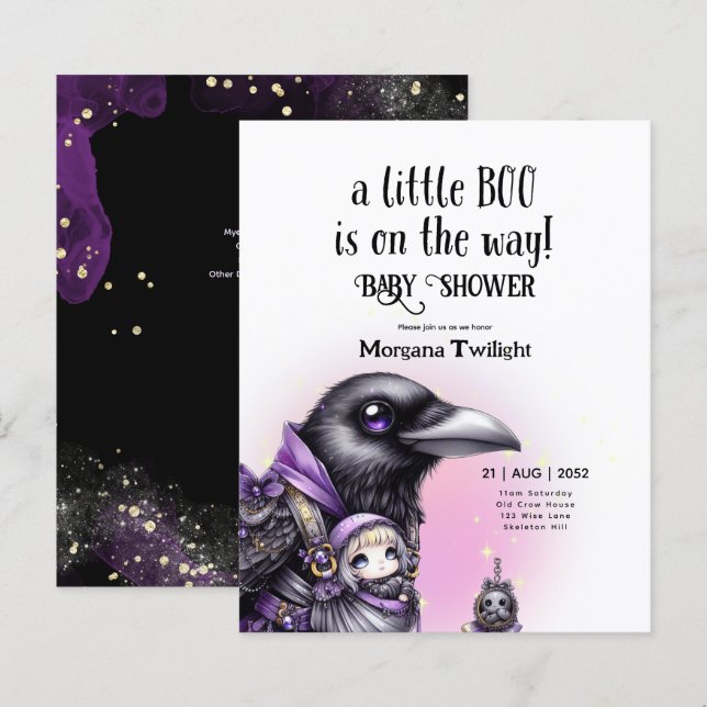 Garota gótico entregue pelo Crow Boo no caminho (Frente/Verso)