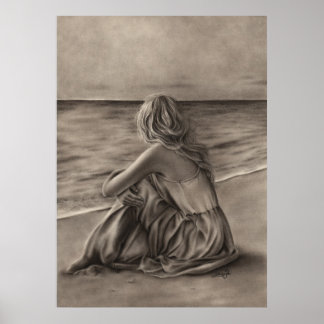 Garota na Poster de praia