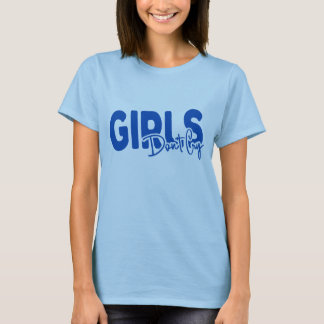 Garota Não chore a camiseta azul tipográfica
