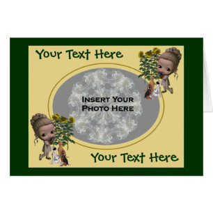 Garota Pequena Com Cartão com fotos De Cachorros