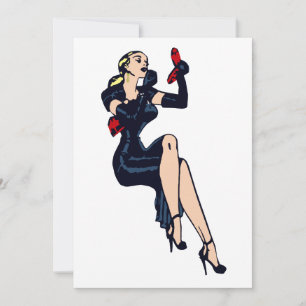 Garota Pinup de Glamour Retro Loira Bonita Vintage