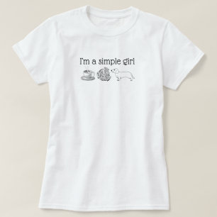 Garota Simples - Café, Pizza, Camisa Básica De C