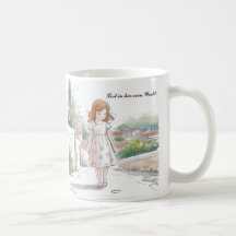 Garota Whimsical na Natureza - Caneca de Momento P