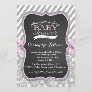 Garota Winter Wonderland Snowflake Convite