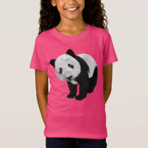 GAROTAS CUTAS DE PANDA DE CARNE DE CAMISAS T-SHIRT