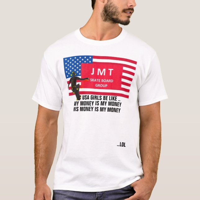 GAROTAS DOS EUA SÃO COMO Camiseta Preta Básica (Frente)