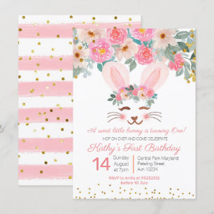 Garotas florais do primeiro convite de aniversári