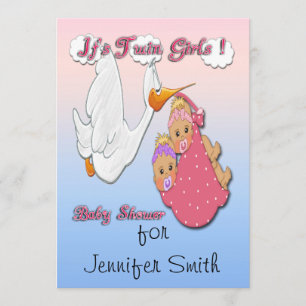 Garotas gêmeas loiras - Convites para Bebê de Te