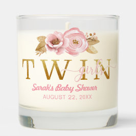 Garotas Gêmeas Pintam Velas de Chá de fraldas Rosa