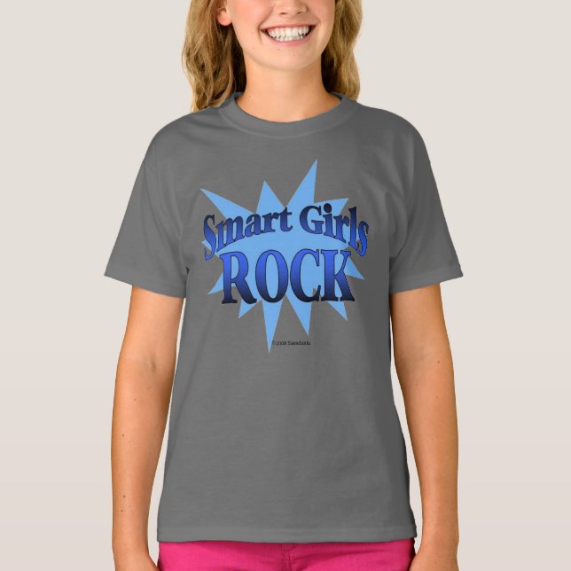 Garotas inteligentes Rock - camisa azul (Frente)