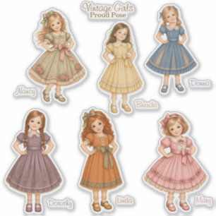 Garotas Vintage: Adesivos da Coleção Pose Orgulhos