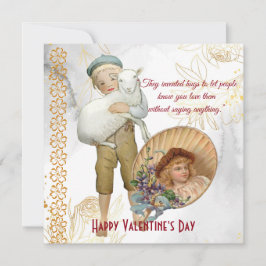 Garoto Abraça Bovino Flor Namorados Vintage Girl