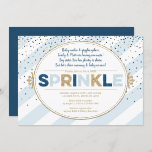Garoto bebê sprinkle convite marinho tira de ouro