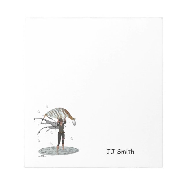 Garoto Chuva Fada Com Bloco De Notas Folha (Frente)